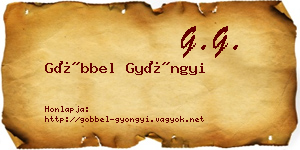 Göbbel Gyöngyi névjegykártya